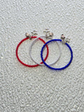 Red White and Blue Stacking Bracelets with silver star charms for 18 inch dolls  American made / Purely Splendid