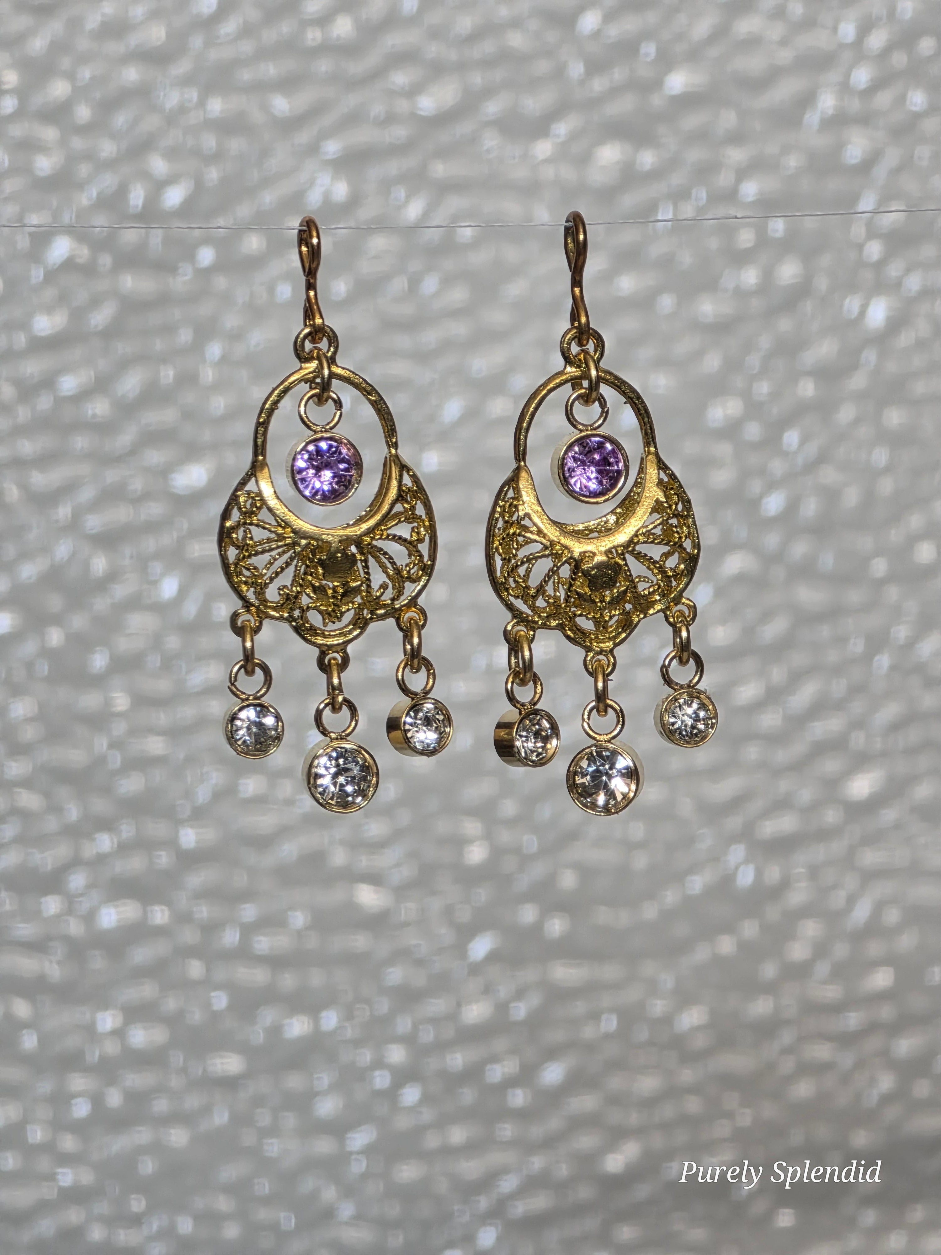 American made Sparkling Indian Fashion Earrings for girl dolls who wear 2mm studs / Purely Splendid