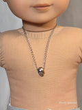Skull pendant necklace on 18 inch boy doll, American made | Purely Splendid
