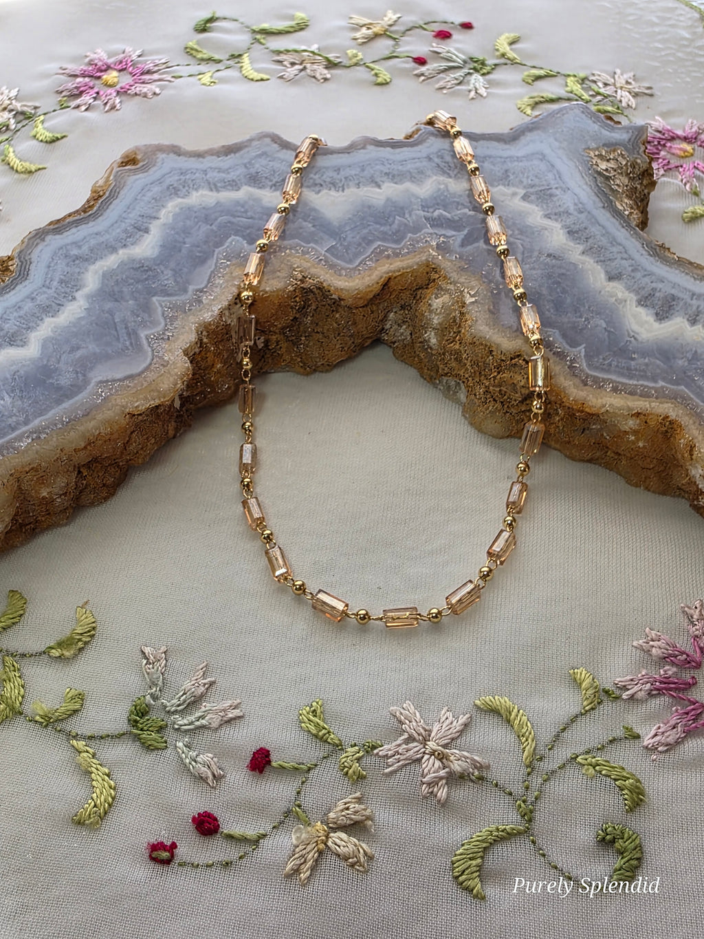 long crystal necklace for 18 inch dolls