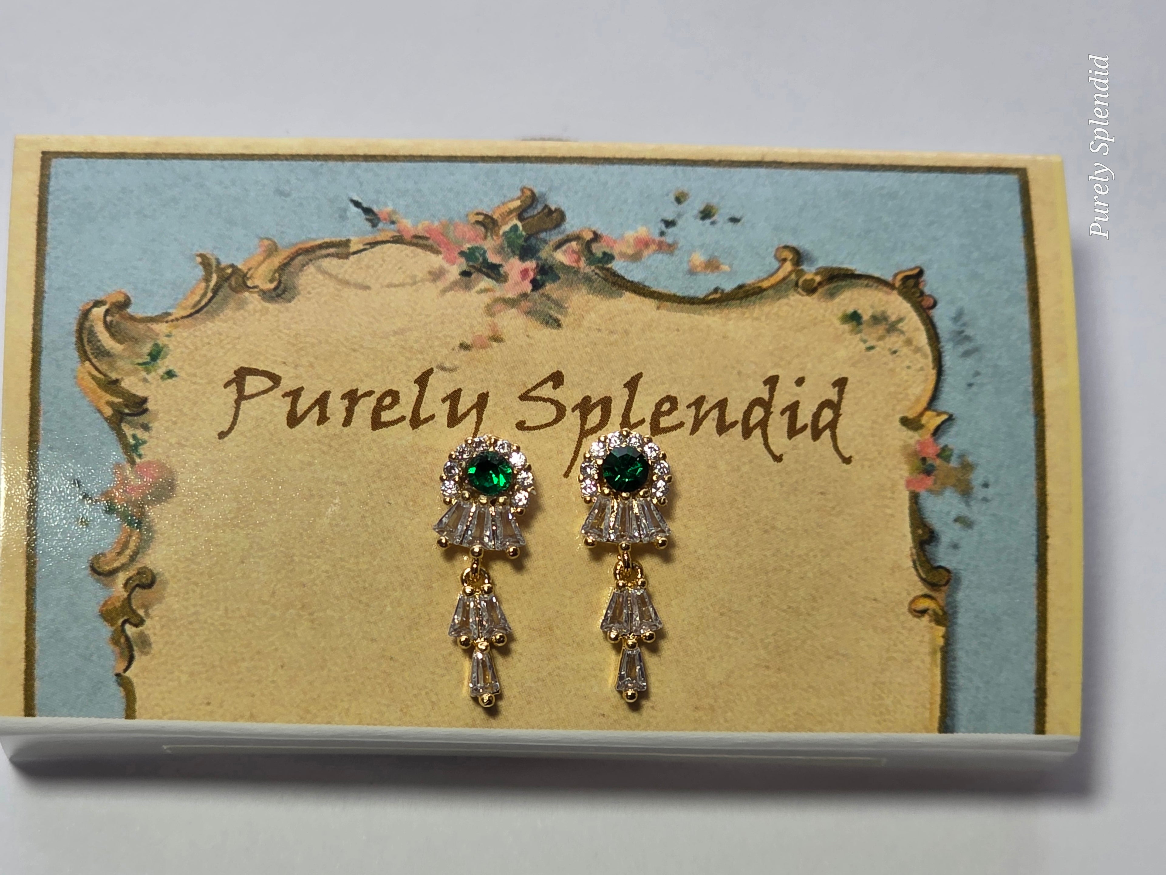 Cascading 2mm stud earrings for 18 inch girl doll showing sparkling detail
