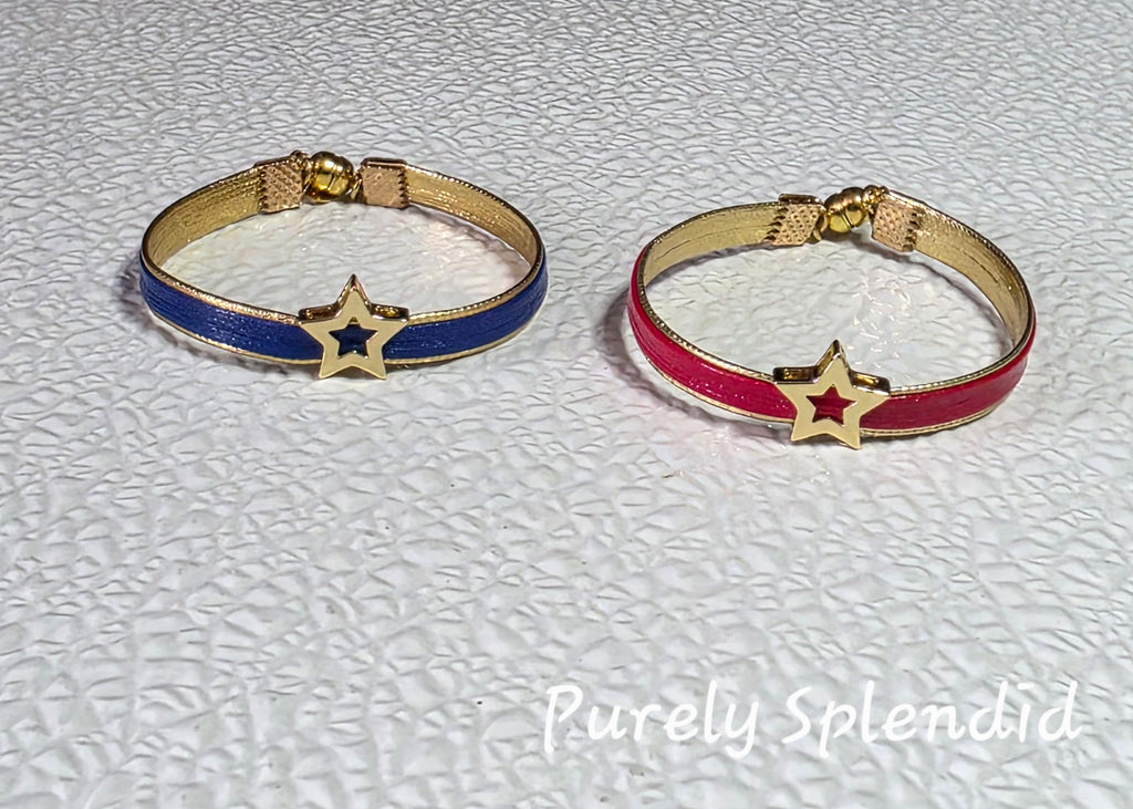 gold star choker necklace in two colors for 18 inch girl dolls American made / Purely Splendid