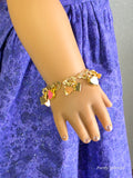 18 inch doll wearing Loaded Heart Charm Bracelet
