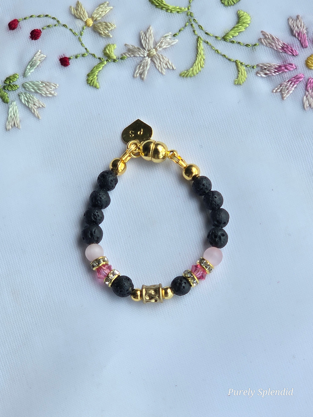 Black Lava and Pink Bracelet
