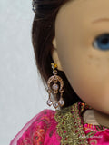 Gold Indian Earrings worn by an 18 inch doll
