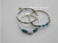 Turquoise and Silver Stacking Bracelets