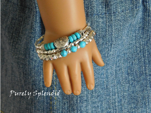 Turquoise and Silver Stacking Bracelets