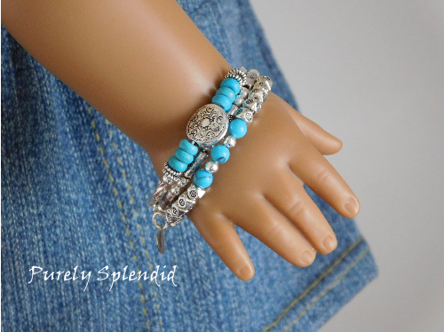 Turquoise and Silver Stacking Bracelets