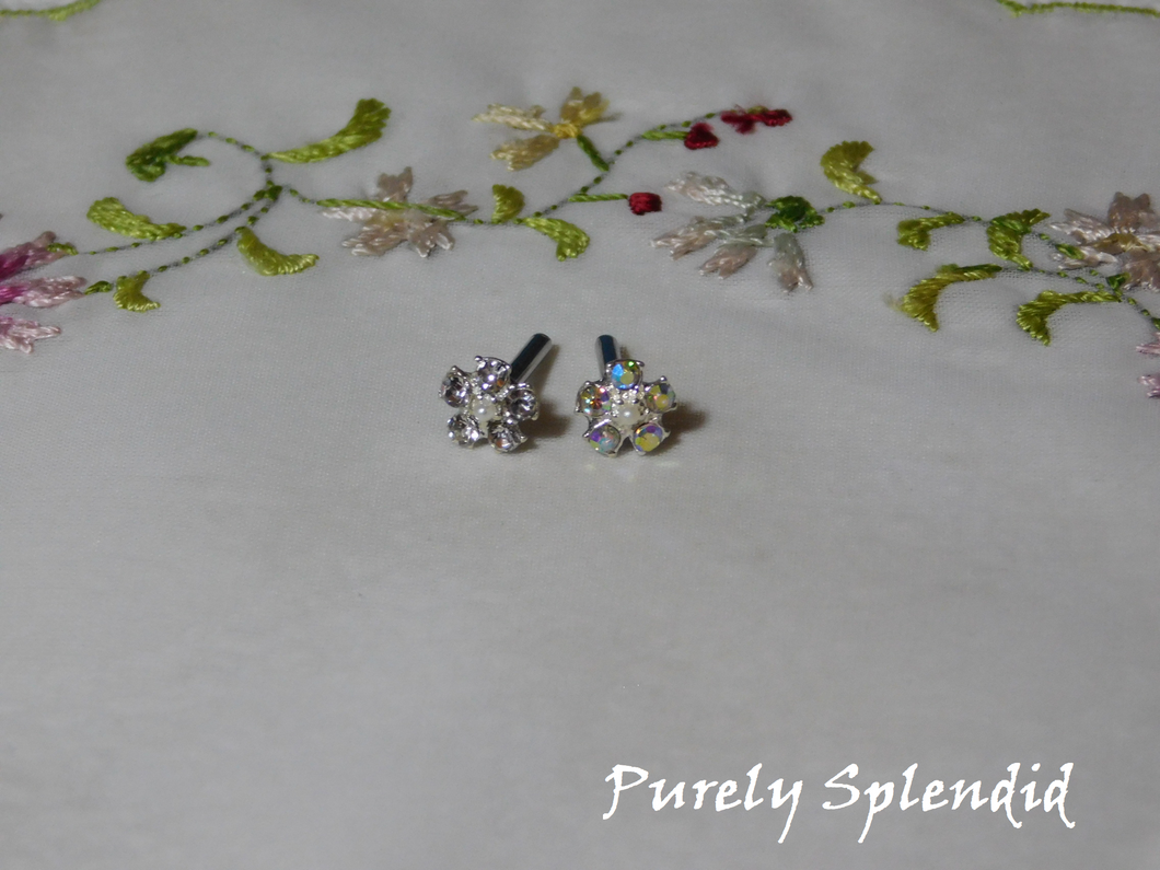 Sparkling Flower Studs 2mm Stud Earrings
