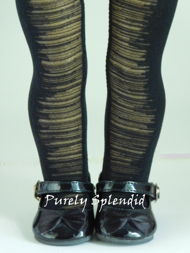 Black Torn Tights shown worn by an 18 inch doll