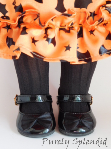 Black striped tights for 18 inch girl dolls - no sag or bag comfortable fit accessory American made | Purely Splendid