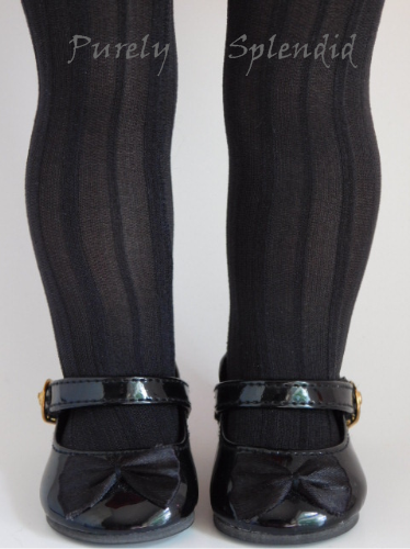 Black striped tights for 18 inch girl dolls - perfect fit nylon spandex American made | Purely Splendid