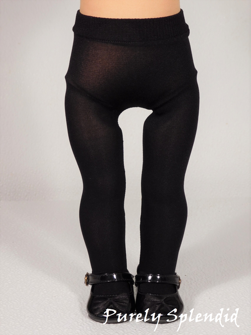 Black tights for 18 inch girl dolls - perfect fit nylon spandex American made classic  | Purely Splendid