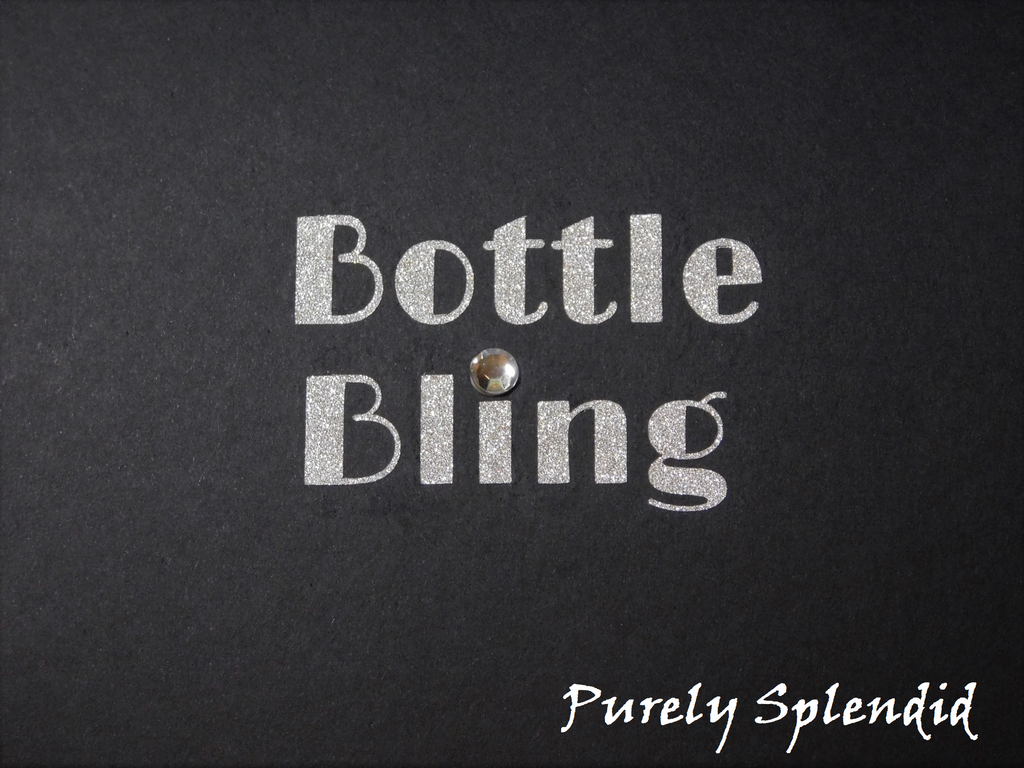 black box with the words Bottle Bling in silver