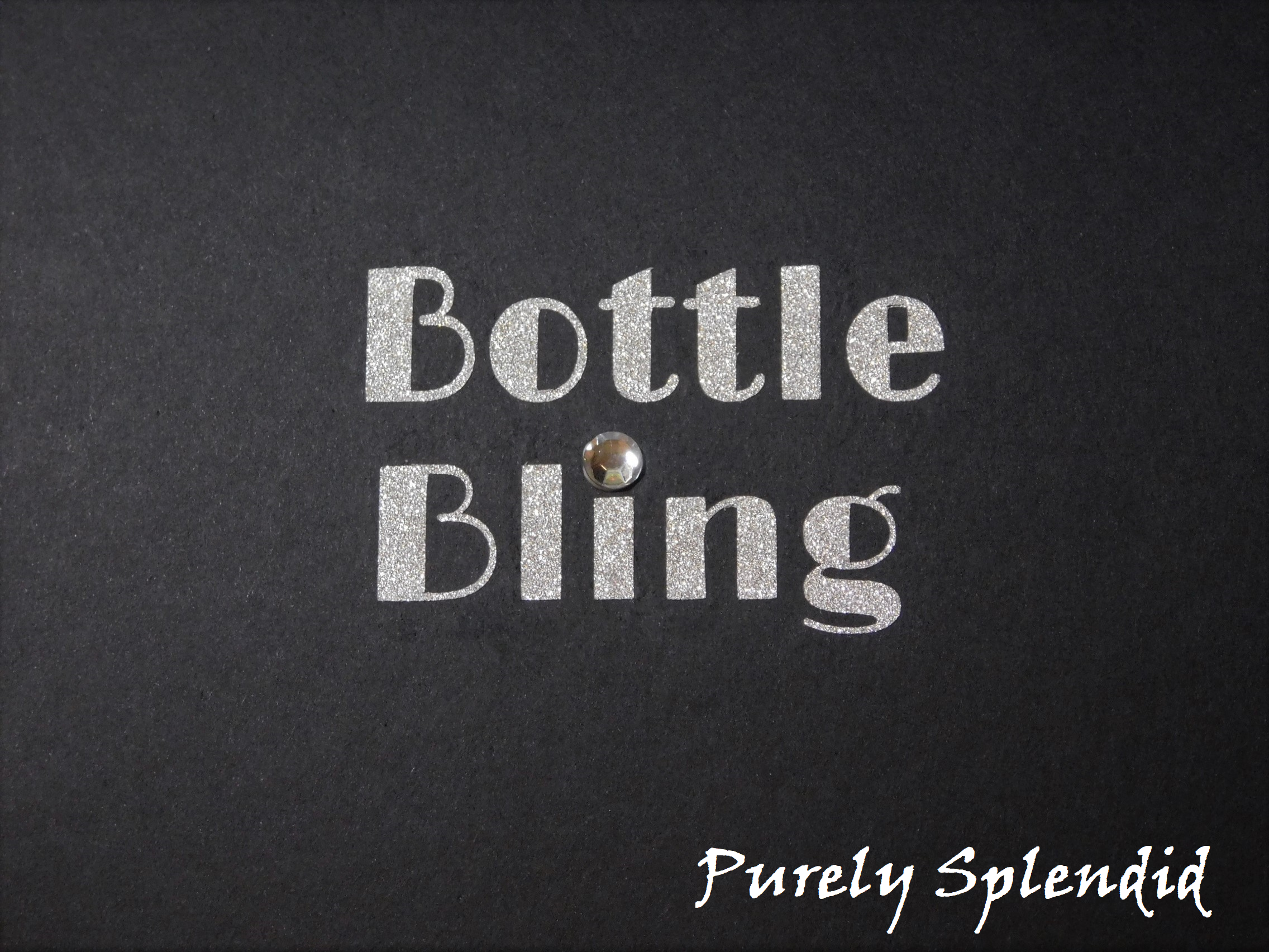 black box with the words Bottle Bling in silver