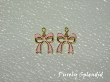 Load image into Gallery viewer, pink bow earrings for dolls
