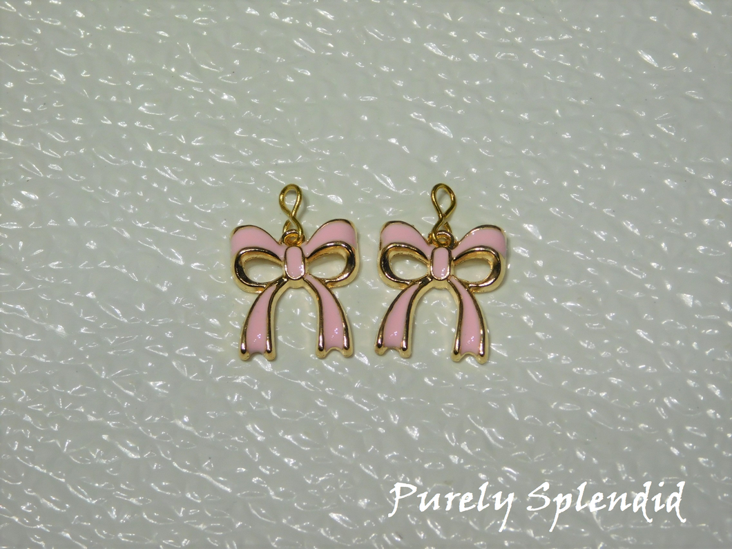 pink bow earrings for dolls