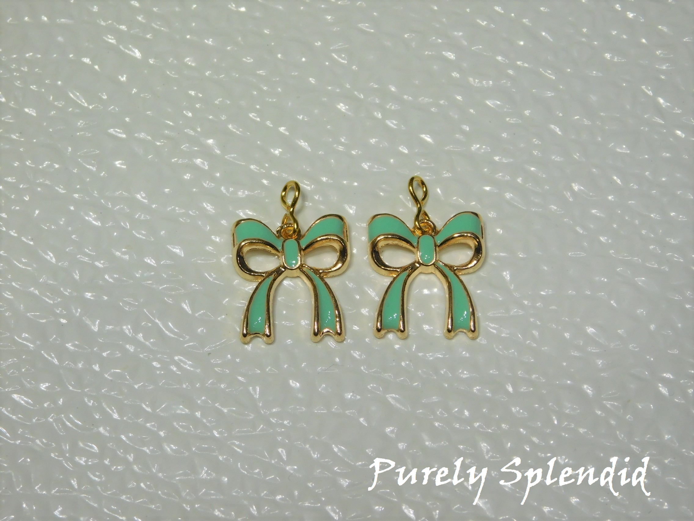 green bow earrings for dolls
