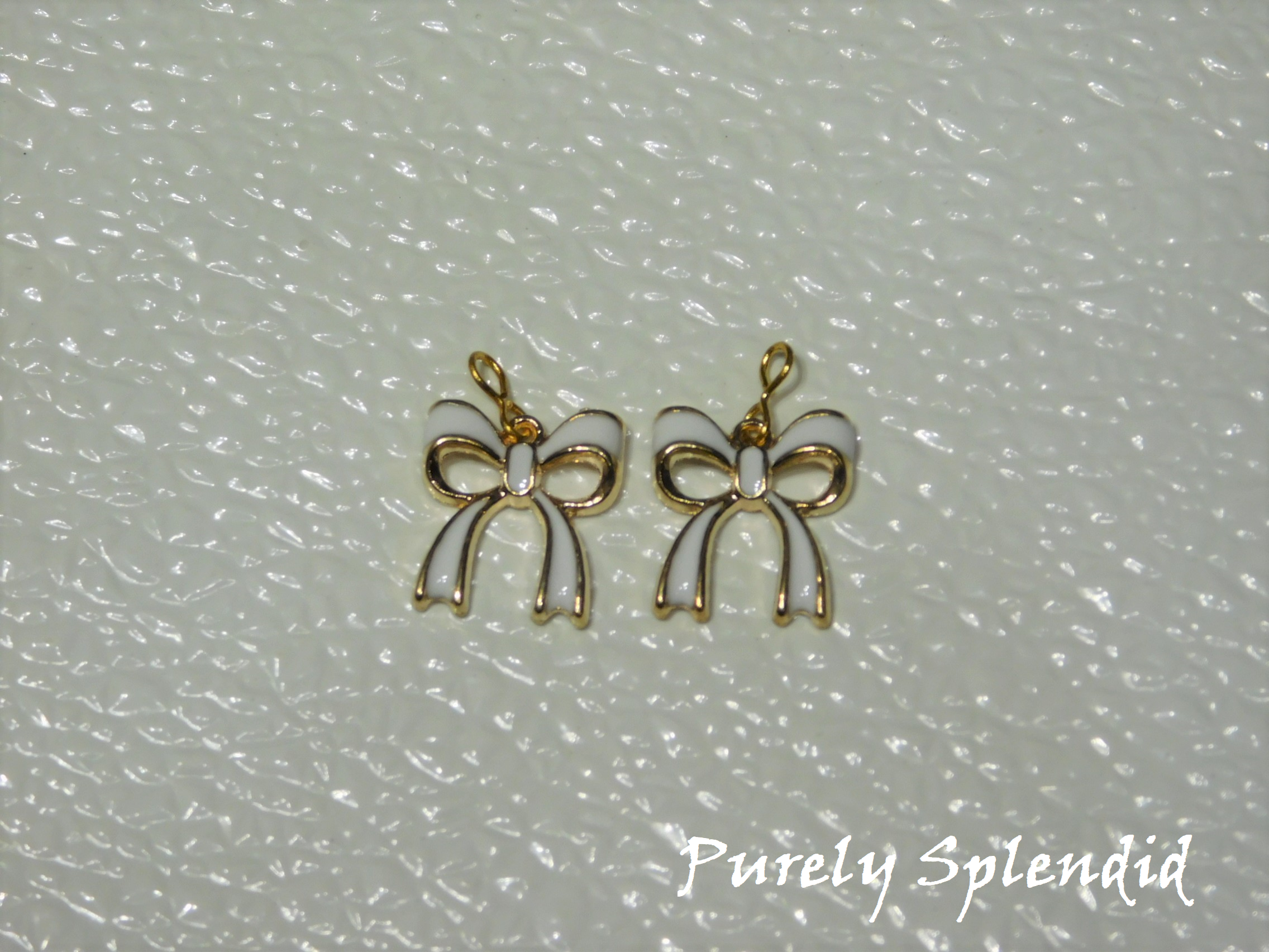 white bow earrings for dolls