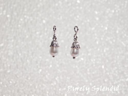 American made budding pearl earrings for 18 inch girl doll - elegant pearl design | Purely Splendid