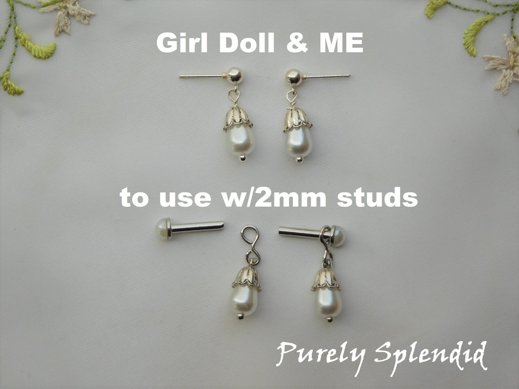 Girl Doll and Me as well as Earring Dangles to use with 2mm studs