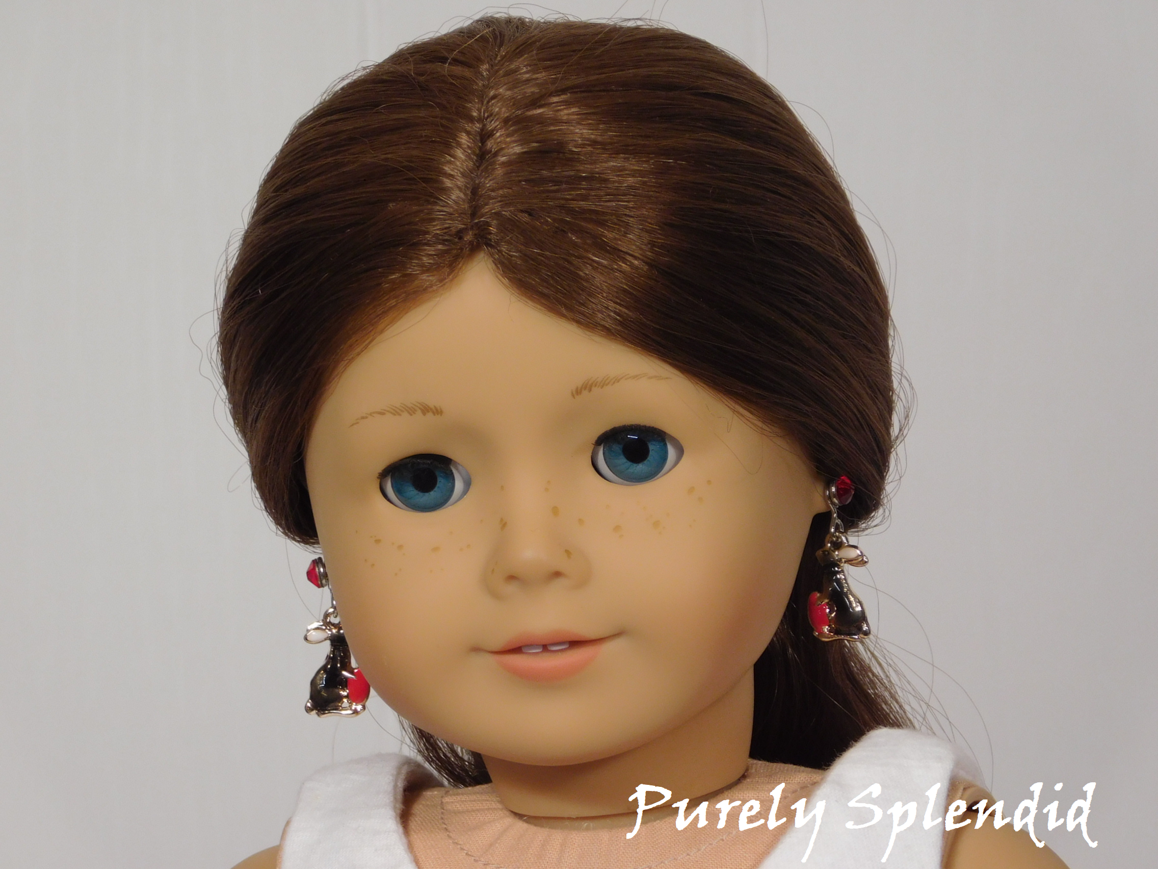 Chocolate Bunny Earring Dangles - two-sided design showing both facing towards face