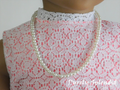 18 inch doll shown wearing the 8" Pearl Necklace