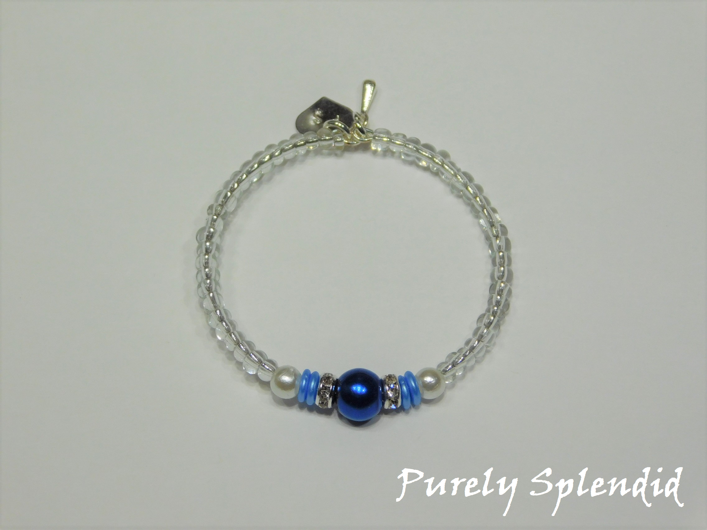 Crystal Stacking Bracelet with Blue accents