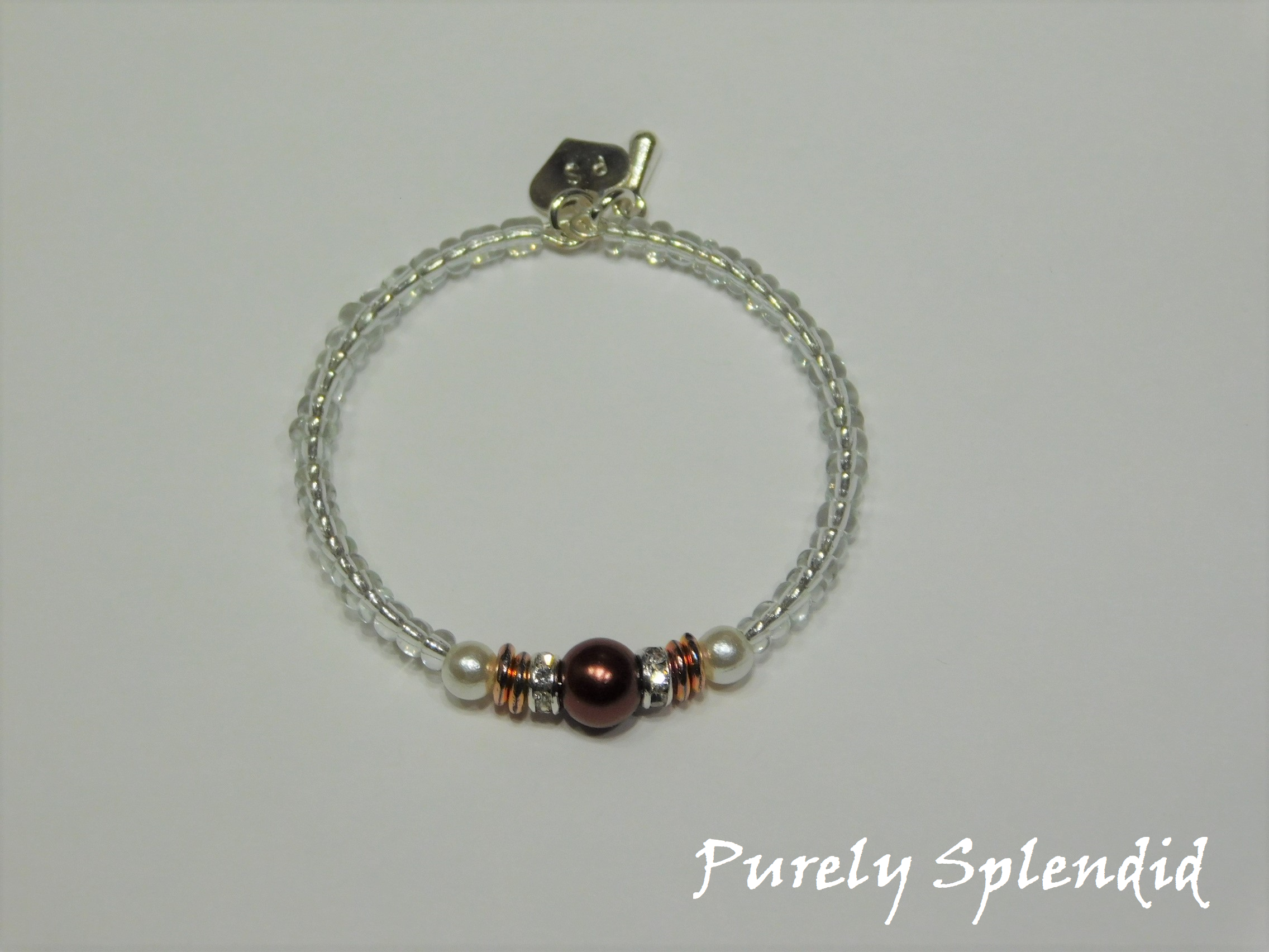 Crystal Stacking Bracelet with Chocolate accents
