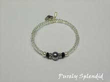 Load image into Gallery viewer, Crystal Stacking Bracelet with Gray accents
