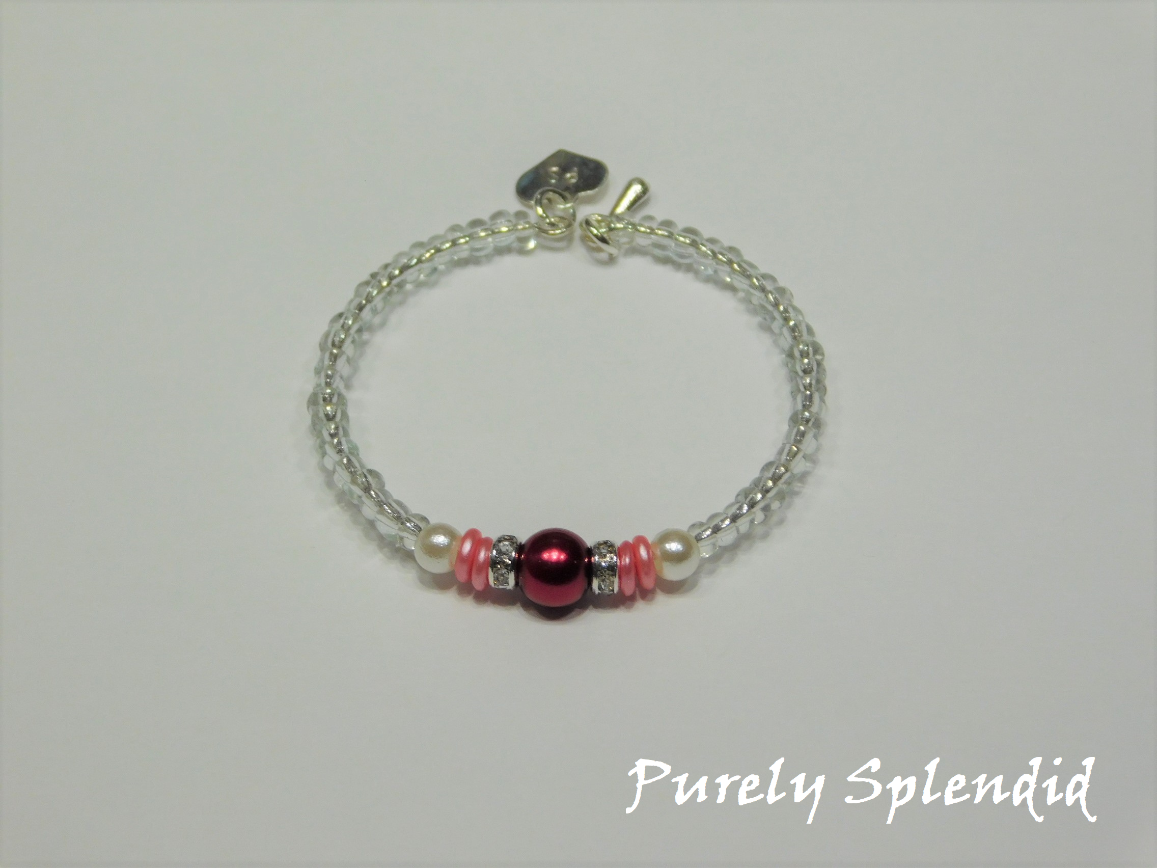 Crystal Stacking Bracelet with Red accents
