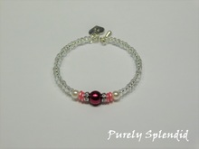 Load image into Gallery viewer, Crystal Stacking Bracelet with Red accents
