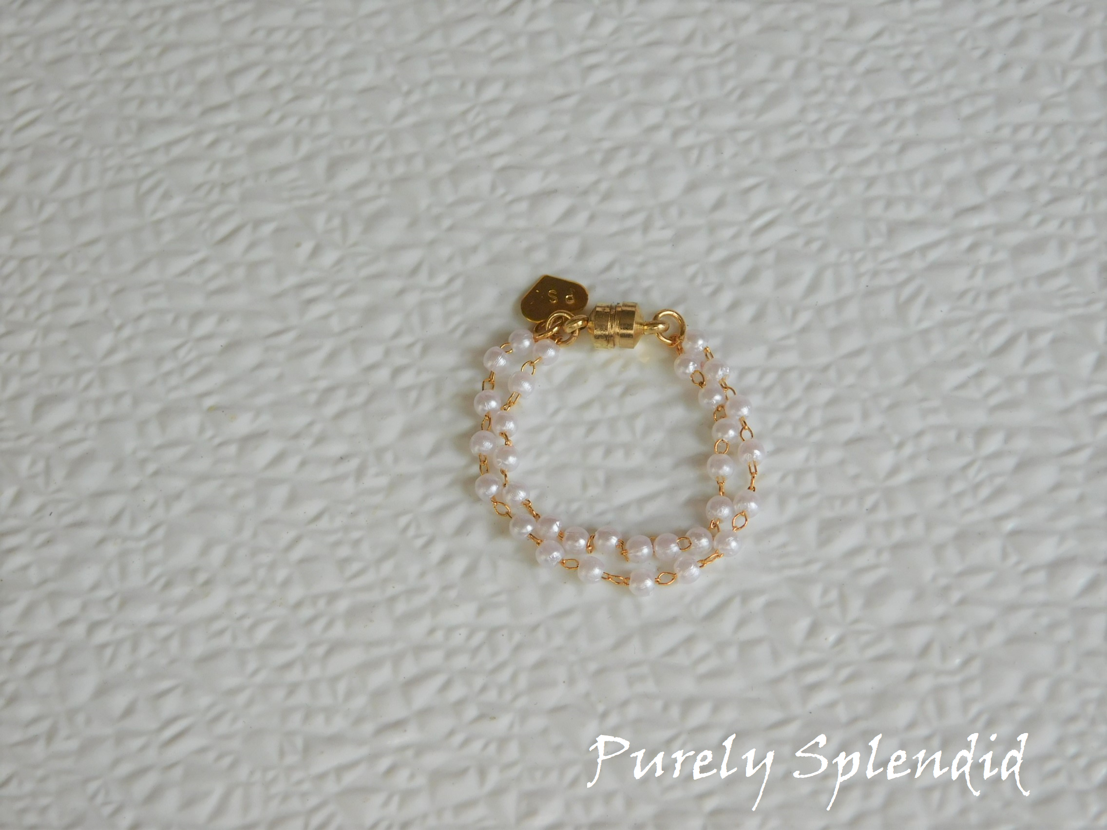 Dainty Pearl Bracelet double row shown on a white background
