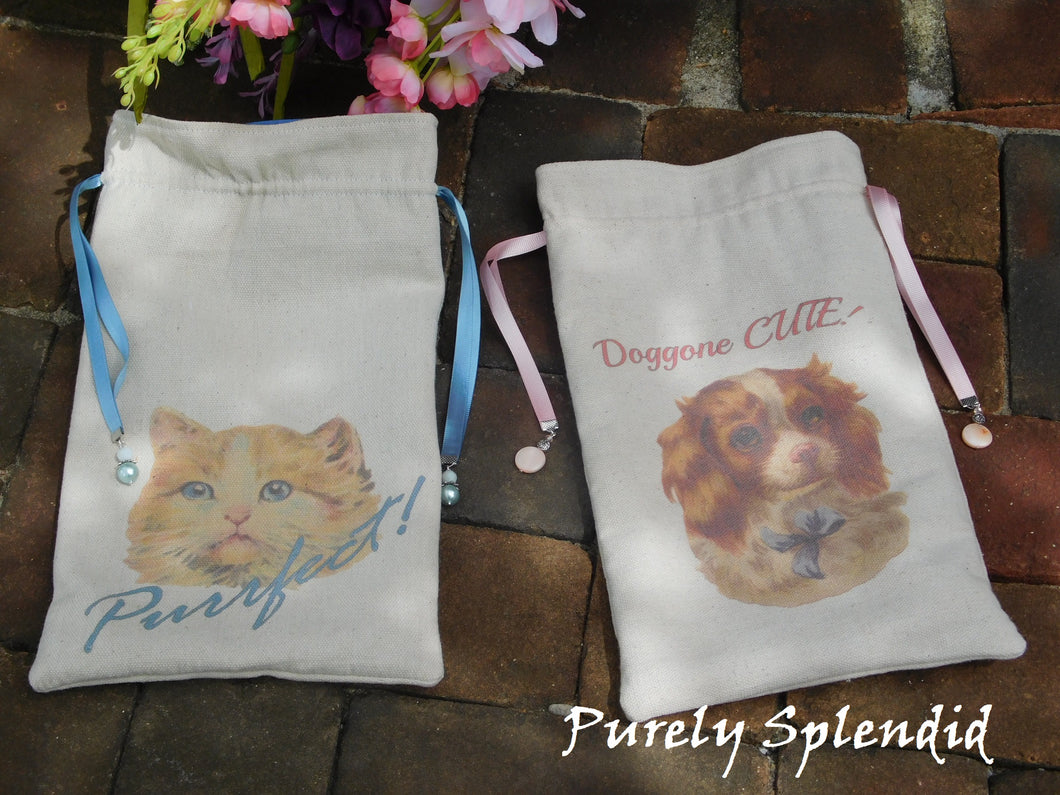 Cat and Dog Fabric Gift Bags