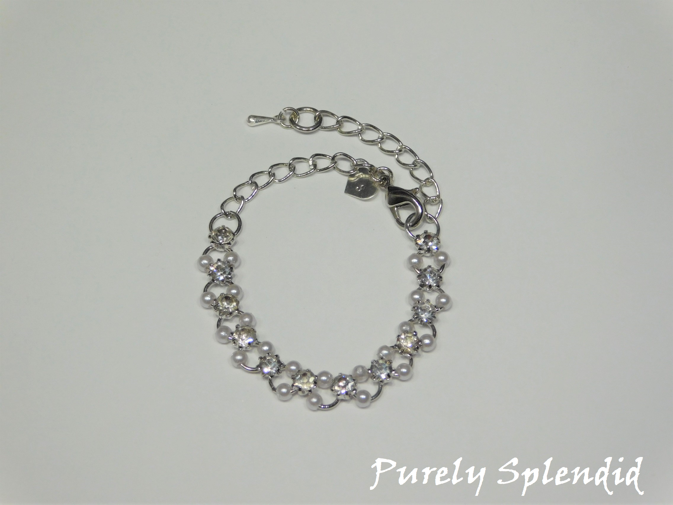 Silver Elegant Evening Necklace with extender chain and Lobster clasp