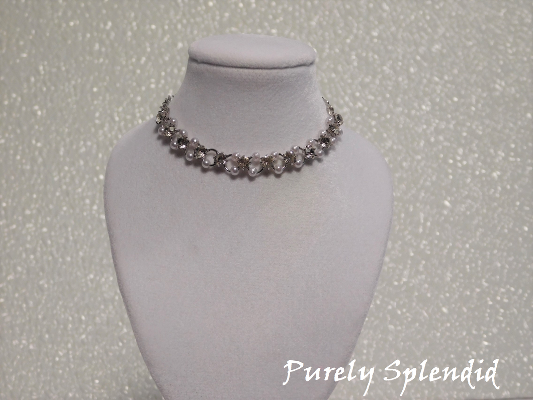 Elegant Evening Necklace - silver color