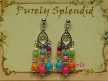 Load image into Gallery viewer, Colorful Festive Earrings for humans with pierced ears
