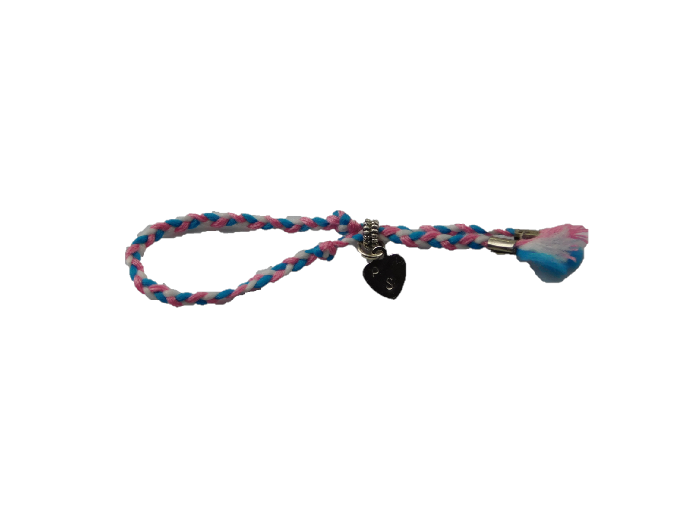 pink, blue and white Friendship Bracelet