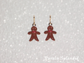 Gingerbread man earring dangles for 18 inch girl dolls American made / Purely Splendid
