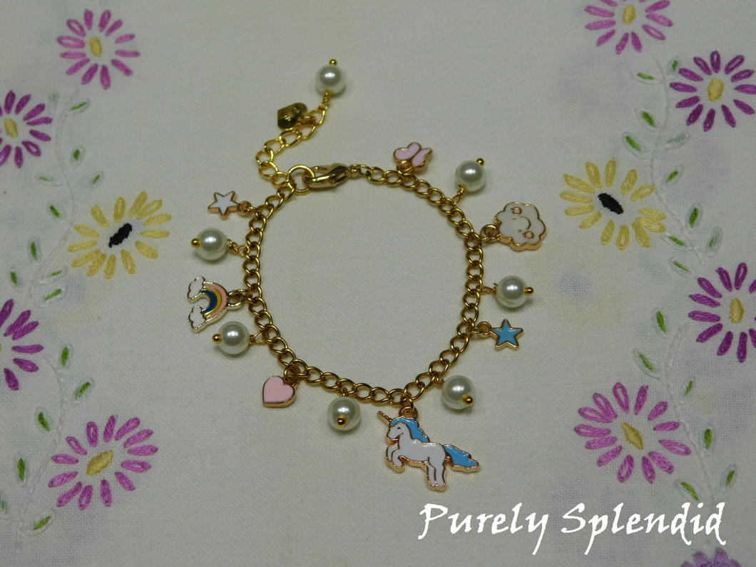 Unicorn Charm Bracelet for girls
