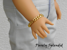 Load image into Gallery viewer, 18 inch boy doll shown wearing a Gold Chain Bracelet
