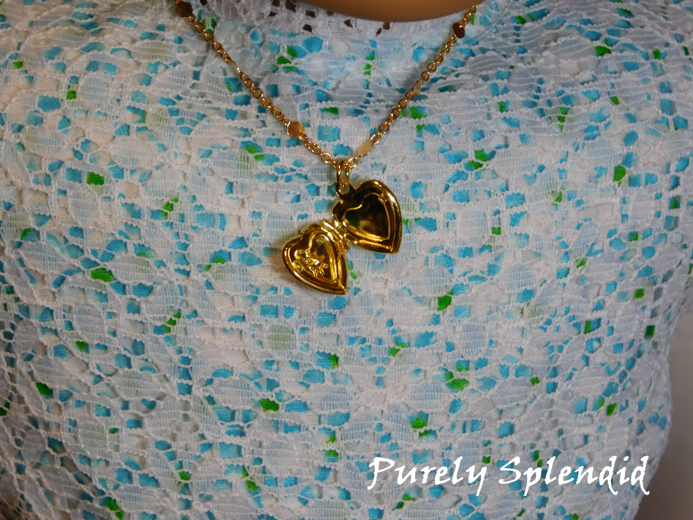 Heart Locket Necklace shown open- as this is a working locket