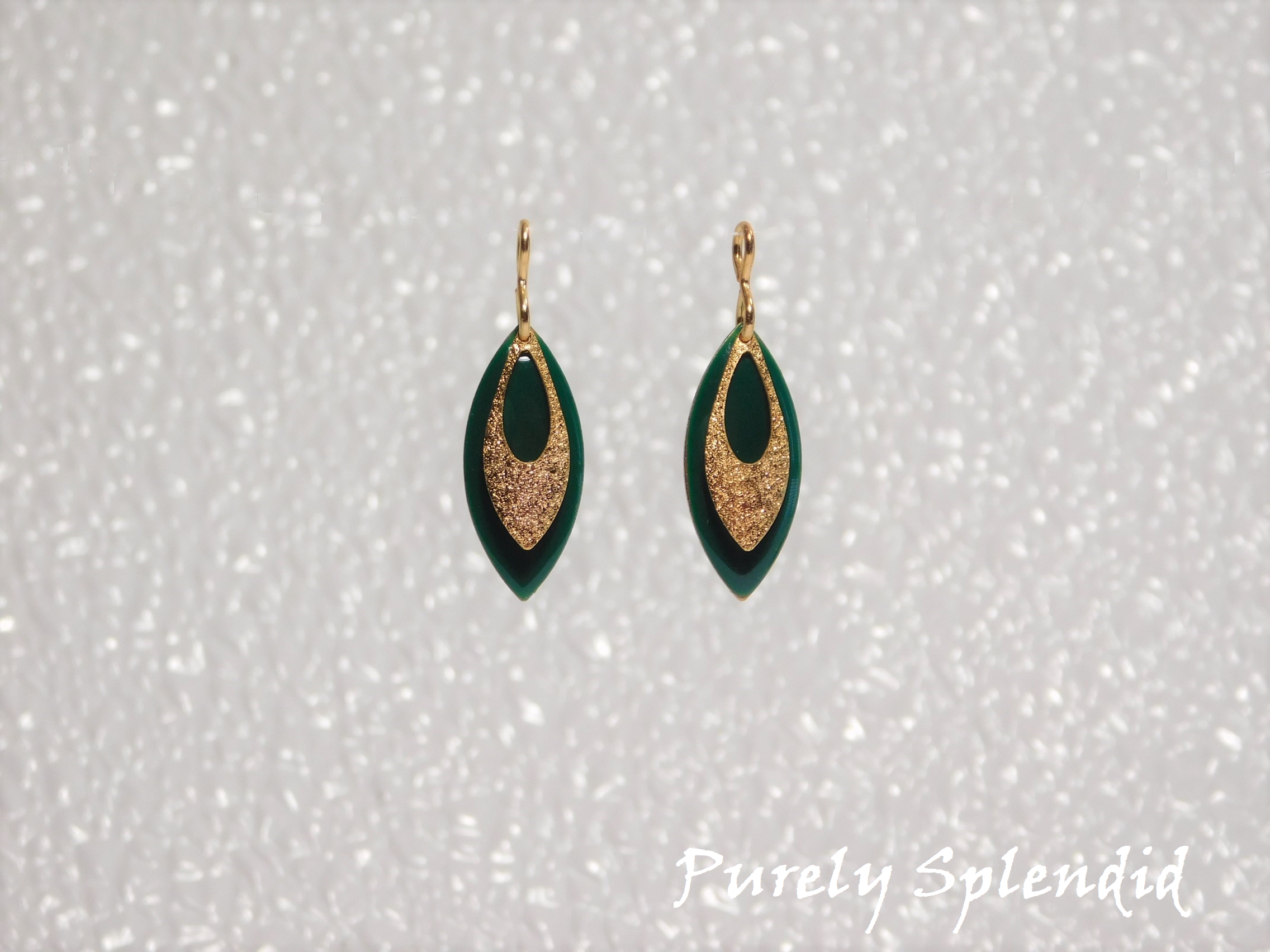 Green and Gold Earrings for dolls