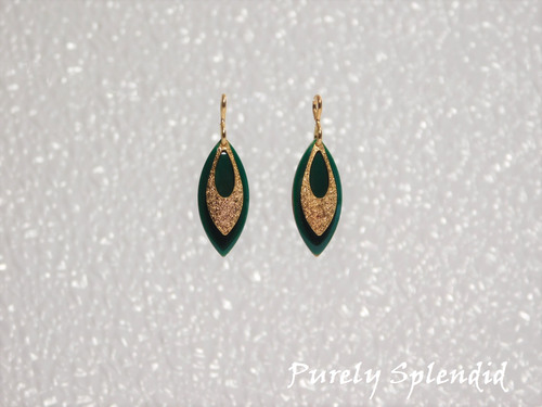 Green and Gold Earrings for dolls