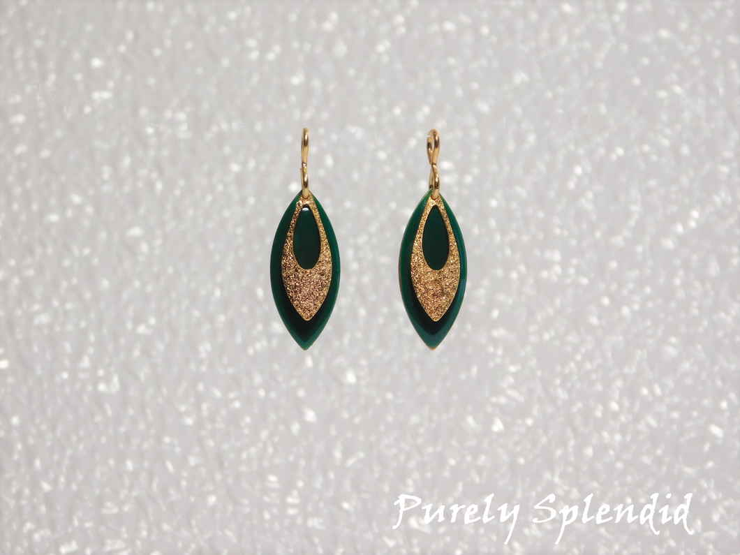 Green and Gold Earring Dangles