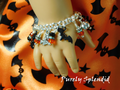 Halloween Charm Bracelet for 18 inch girl dolls with spooky charms, American made | Purely Splendid
