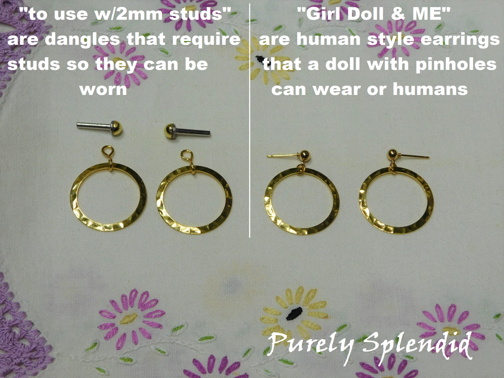 Hammered Golden Hoop Earrings for dolls comparison