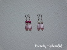 Load image into Gallery viewer, Holiday Pink Pearl Earring Dangles
