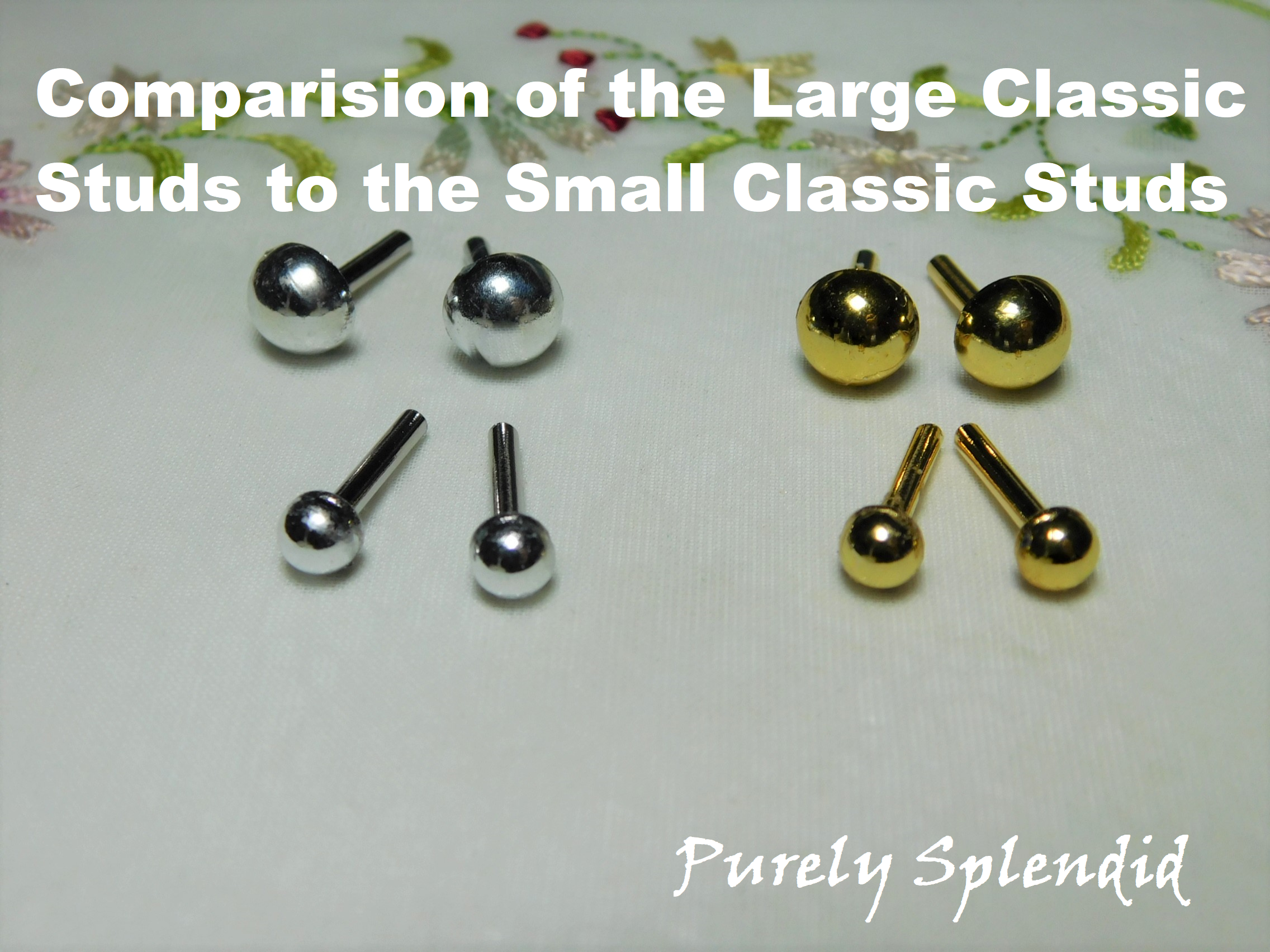 Comparision of the Large Classic Colors Studs to the Small Classic Colors Studs