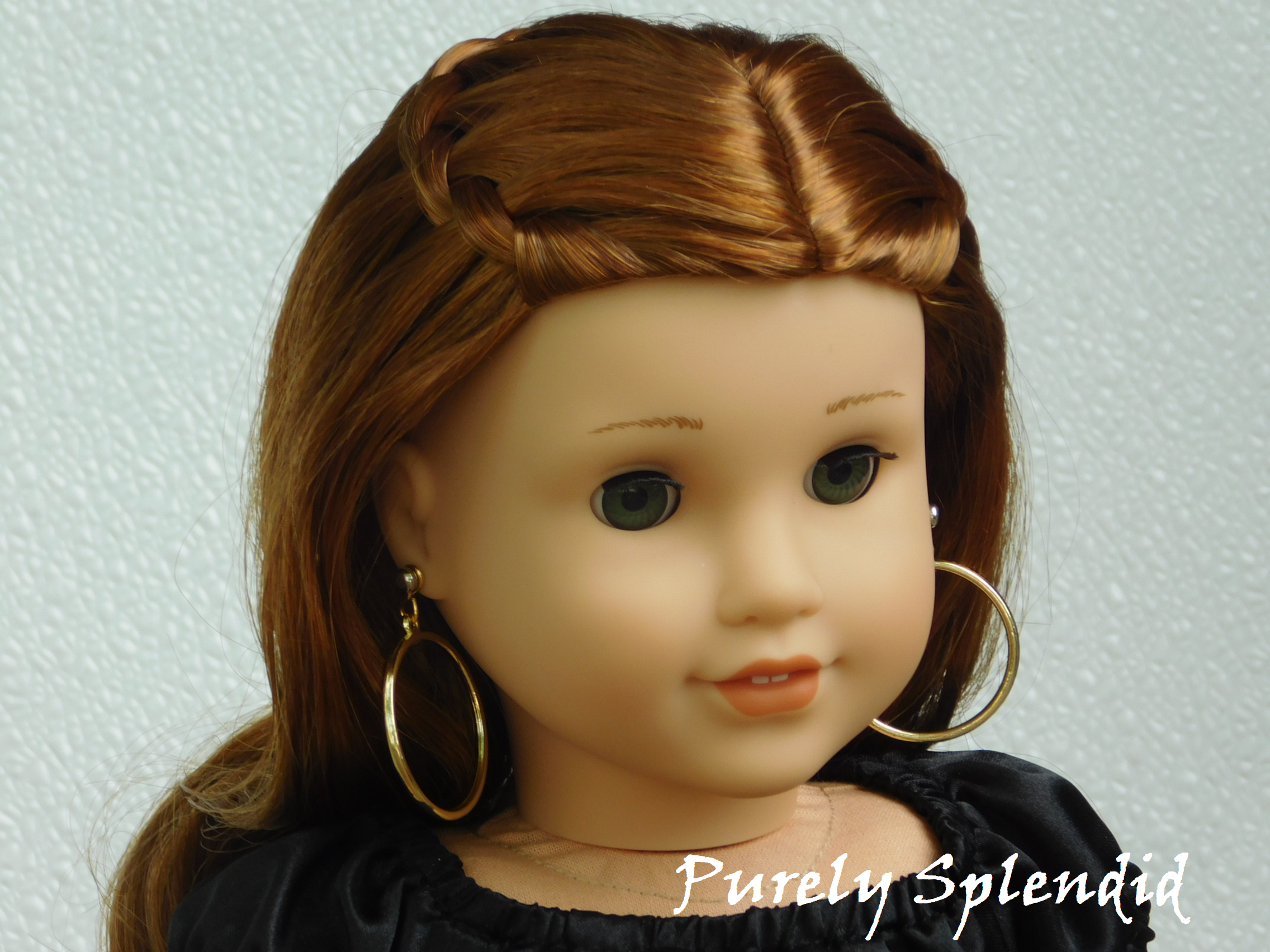 Large Golden Hoop Earring Dangles for dolls